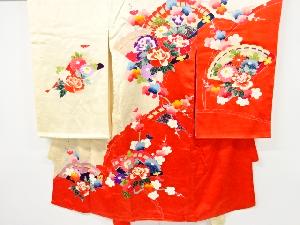 檜扇に牡丹・菊模様子供着物